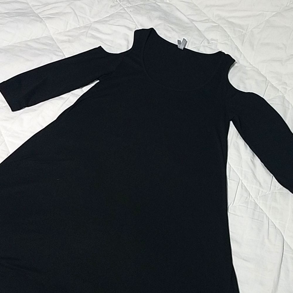 Cold Shoulder Black Dress